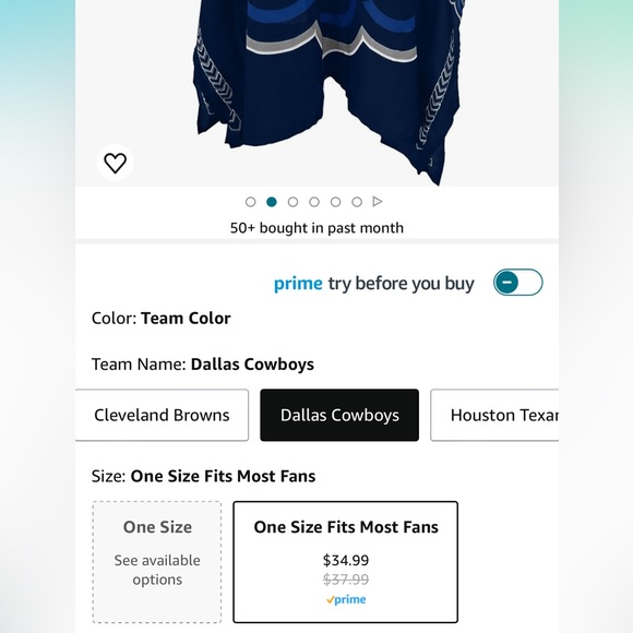 NFL womens Sheer Caftan With Flower Design Dallas Cowboys - Picture 5 of 7